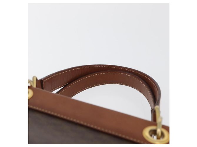 Céline Borsa a mano in tela Macadam CELINE in pelle PVC marrone oro Auth 176037 D'oro - vista 8