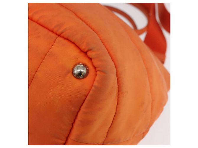 PRADA Borsa a Mano Nylon 2 vie Arancione Argento Auth ka3919 - vista 15