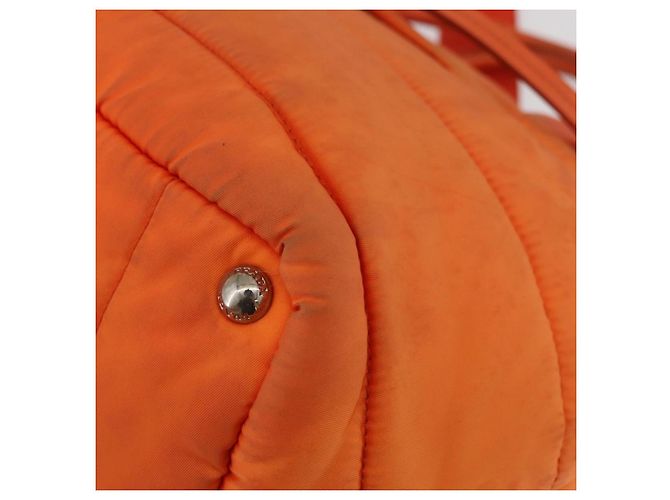 PRADA Borsa a Mano Nylon 2 vie Arancione Argento Auth ka3919 - vista 17