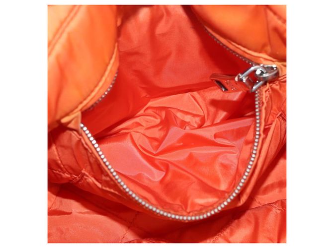 PRADA Borsa a Mano Nylon 2 vie Arancione Argento Auth ka3919 - vista 23