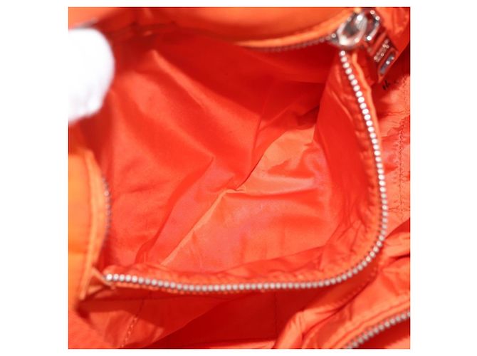 PRADA Borsa a Mano Nylon 2 vie Arancione Argento Auth ka3919 - vista 25