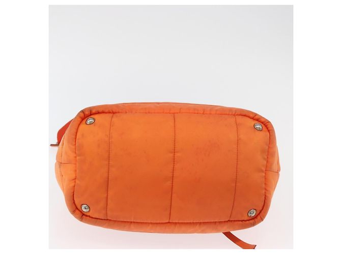 PRADA Borsa a Mano Nylon 2 vie Arancione Argento Auth ka3919 - vista 5