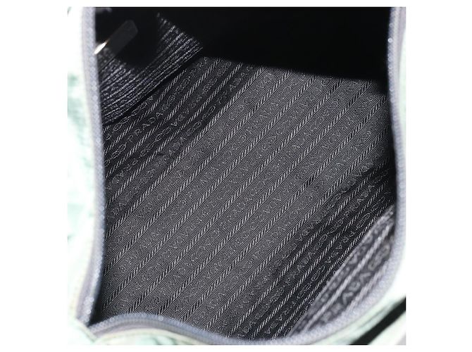 PRADA Nylon Tote Bag Grün Silber Auth 175705 - Ansicht 10