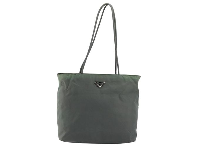 PRADA Nylon Tote Bag Grün Silber Auth 175705 - Ansicht 13