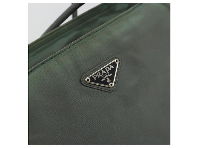 PRADA Nylon Tote Bag Grün Silber Auth 175705 - Ansicht 18