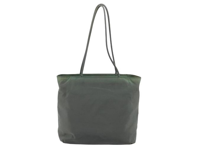 PRADA Nylon Tote Bag Grün Silber Auth 175705 - Ansicht 2