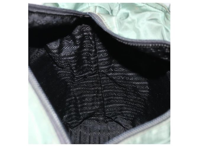 PRADA Nylon Tote Bag Grün Silber Auth 175705 - Ansicht 21