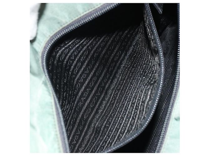 PRADA Nylon Tote Bag Grün Silber Auth 175705 - Ansicht 23