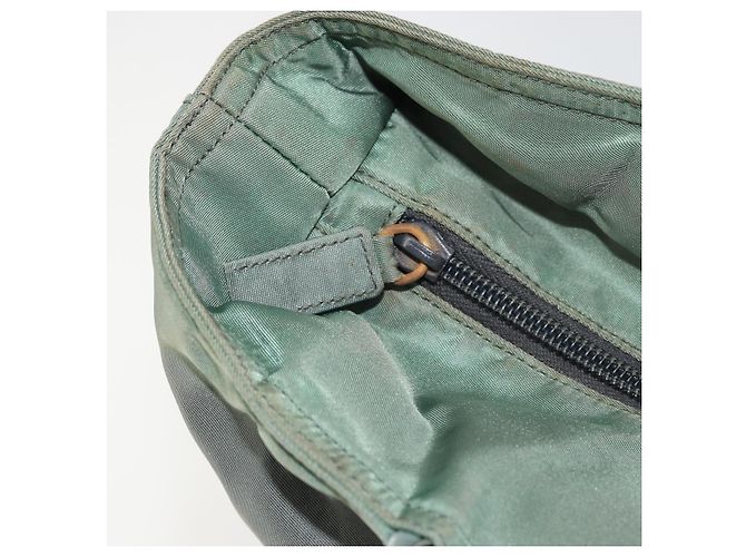 PRADA Nylon Tote Bag Grün Silber Auth 175705 - Ansicht 9