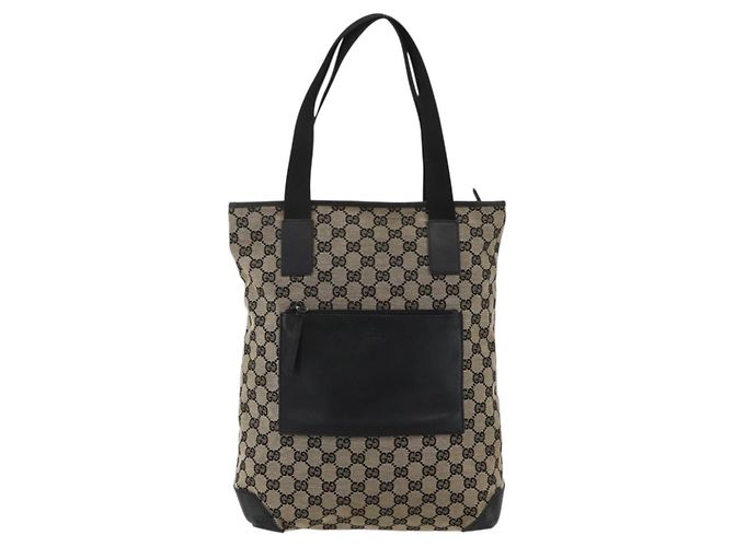 GUCCI GG Canvas Tote Bag Beige Silber 019 0401 Auth 175709 - Ansicht 2