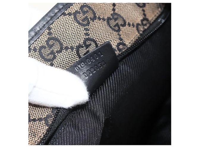 GUCCI GG Canvas Tote Bag Beige Silber 019 0401 Auth 175709 - Ansicht 23
