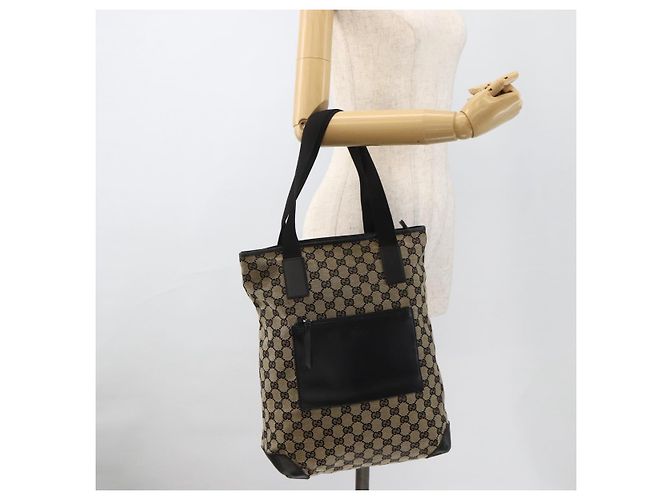 GUCCI GG Canvas Tote Bag Beige Silber 019 0401 Auth 175709 - Ansicht 24