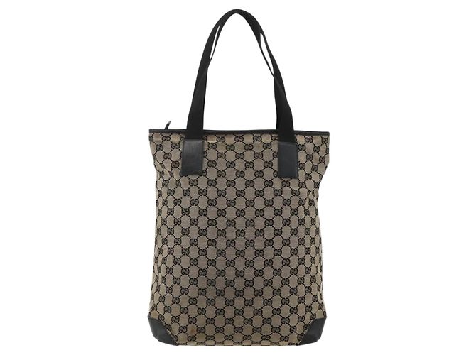 GUCCI GG Canvas Tote Bag Beige Silber 019 0401 Auth 175709 - Ansicht 3