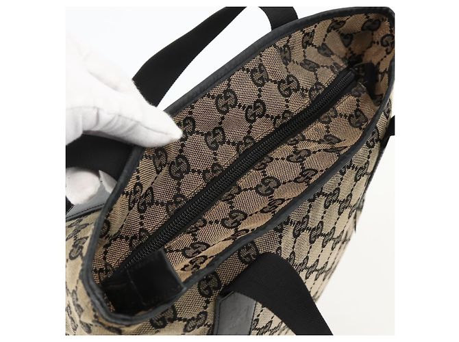 GUCCI GG Canvas Tote Bag Beige Silber 019 0401 Auth 175709 - Ansicht 6