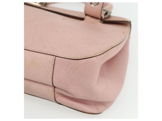 Borsa a mano Gancini in pelle rosa argento Auth 176491 di Salvatore Ferragamo - vista 10