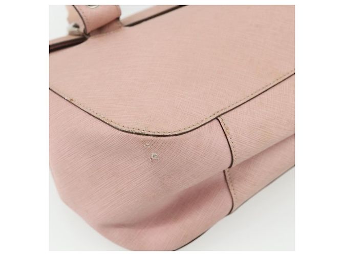 Borsa a mano Gancini in pelle rosa argento Auth 176491 di Salvatore Ferragamo - vista 11