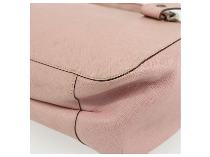 Borsa a mano Gancini in pelle rosa argento Auth 176491 di Salvatore Ferragamo - vista 12
