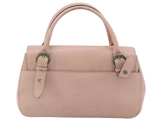 Borsa a mano Gancini in pelle rosa argento Auth 176491 di Salvatore Ferragamo - vista 3