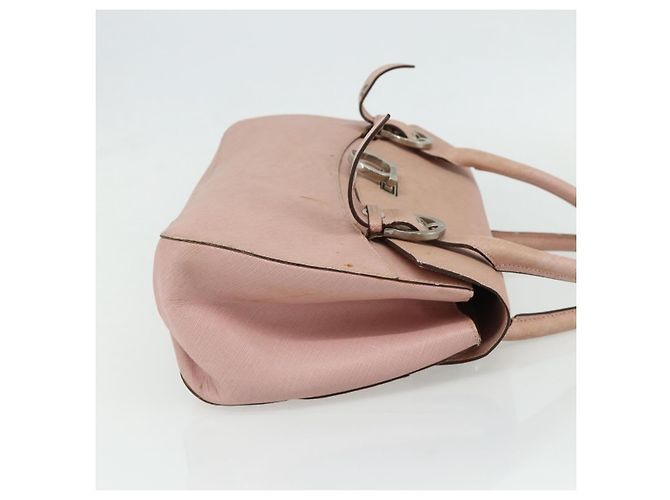 Borsa a mano Gancini in pelle rosa argento Auth 176491 di Salvatore Ferragamo - vista 5