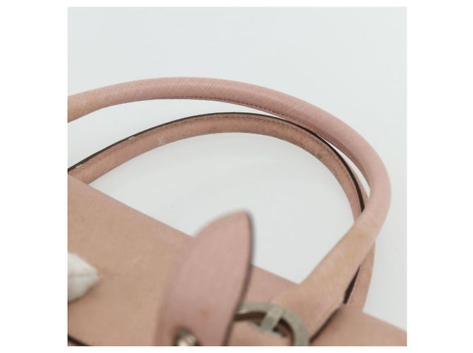 Borsa a mano Gancini in pelle rosa argento Auth 176491 di Salvatore Ferragamo - vista 8