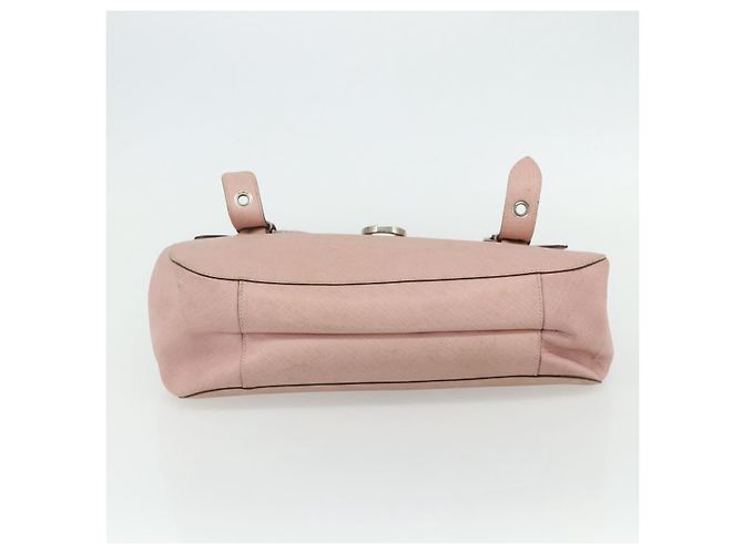 Borsa a mano Gancini in pelle rosa argento Auth 176491 di Salvatore Ferragamo - vista 9