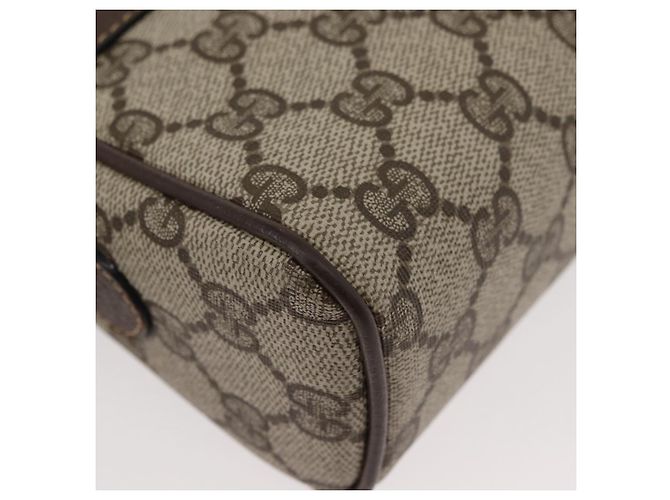 Borsa a Spalla GUCCI GG Supreme Web Sherry Line PVC Beige Oro Auth 175436 D'oro - vista 10