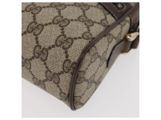 Borsa a Spalla GUCCI GG Supreme Web Sherry Line PVC Beige Oro Auth 175436 D'oro - vista 11