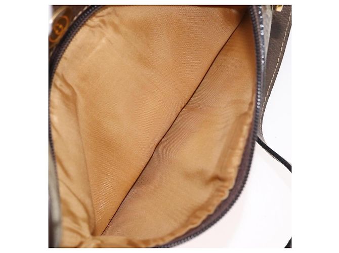 Borsa a Spalla GUCCI GG Supreme Web Sherry Line PVC Beige Oro Auth 175436 D'oro - vista 20