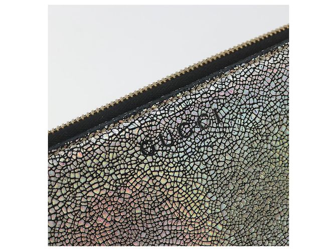 GUCCI Cartera Larga de Cuero Outlet Plata 332747 Auth YKZ1403A - vista 12