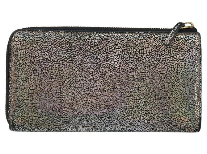 GUCCI Cartera Larga de Cuero Outlet Plata 332747 Auth YKZ1403A - vista 3