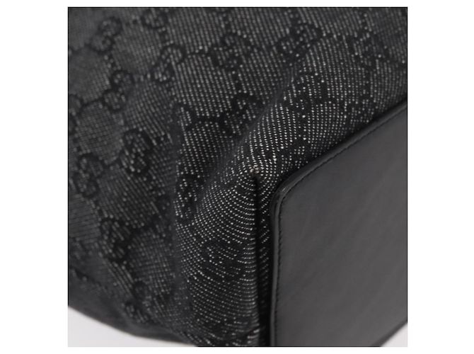 Borsa Tote GG Canvas Gucci Nera Argento 31243 Auth 176607 Nero - vista 10