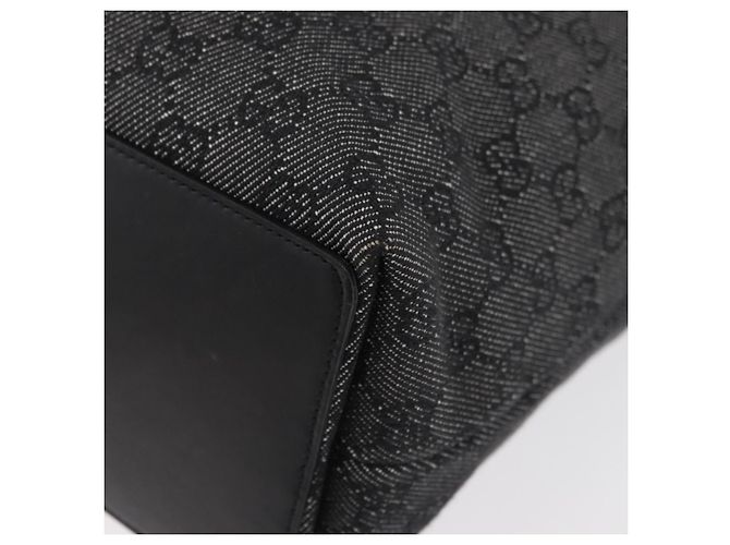 Borsa Tote GG Canvas Gucci Nera Argento 31243 Auth 176607 Nero - vista 11