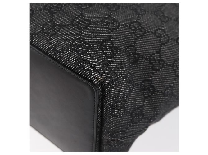 Borsa Tote GG Canvas Gucci Nera Argento 31243 Auth 176607 Nero - vista 13