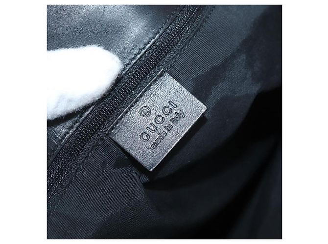 Borsa Tote GG Canvas Gucci Nera Argento 31243 Auth 176607 Nero - vista 15
