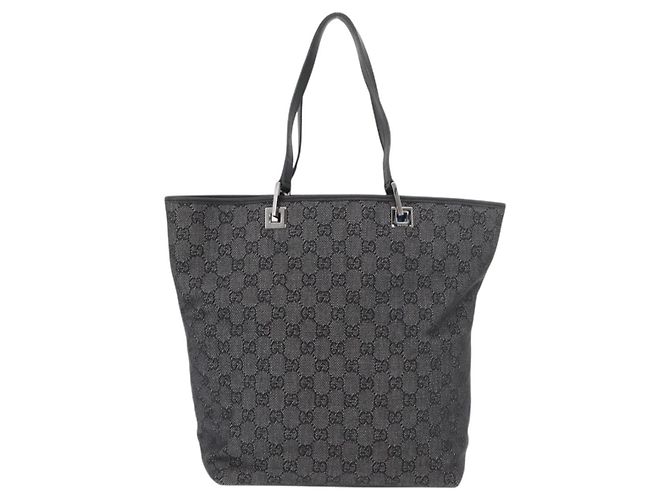 Borsa Tote GG Canvas Gucci Nera Argento 31243 Auth 176607 Nero - vista 3