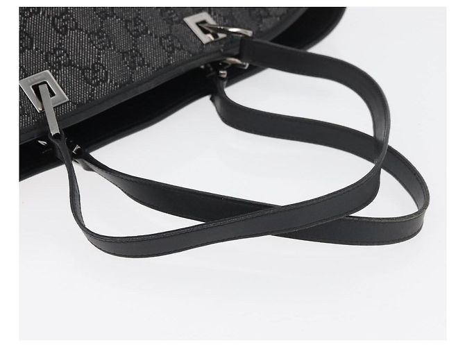 Borsa Tote GG Canvas Gucci Nera Argento 31243 Auth 176607 Nero - vista 7
