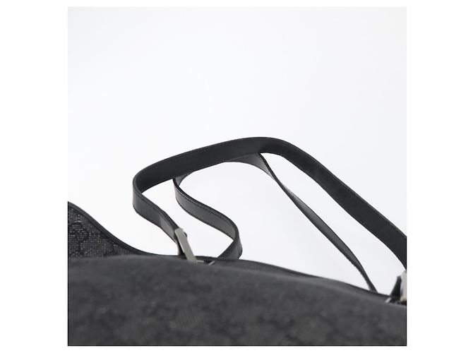 Borsa Tote GG Canvas Gucci Nera Argento 31243 Auth 176607 Nero - vista 8