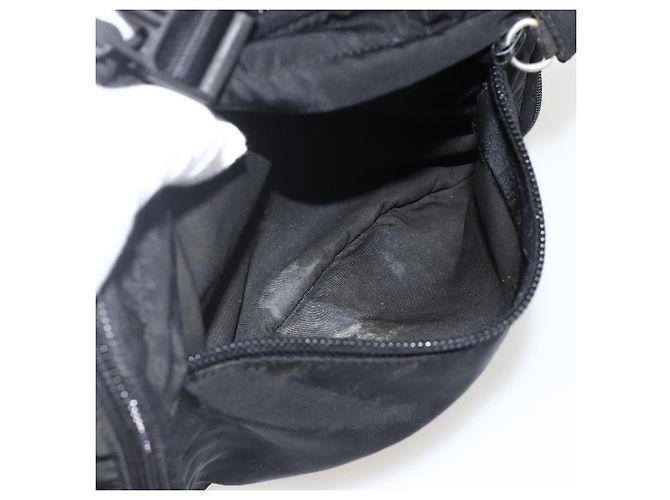 Zaino PRADA in nylon nero argento Auth 175381 - vista 10