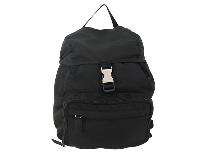 Zaino PRADA in nylon nero argento Auth 175381 - vista 13