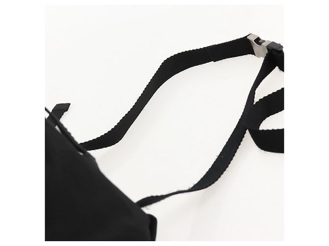Zaino PRADA in nylon nero argento Auth 175381 - vista 16
