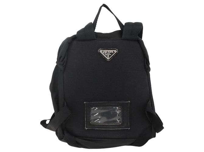 Zaino PRADA in nylon nero argento Auth 175381 - vista 2