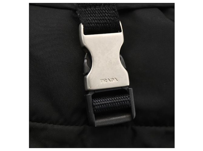 Zaino PRADA in nylon nero argento Auth 175381 - vista 22