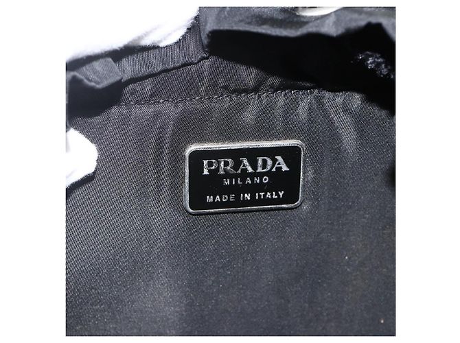 Zaino PRADA in nylon nero argento Auth 175381 - vista 23