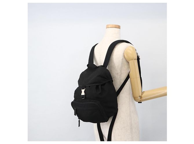 Zaino PRADA in nylon nero argento Auth 175381 - vista 27