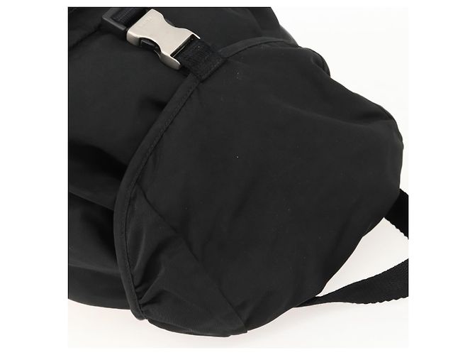 Zaino PRADA in nylon nero argento Auth 175381 - vista 6