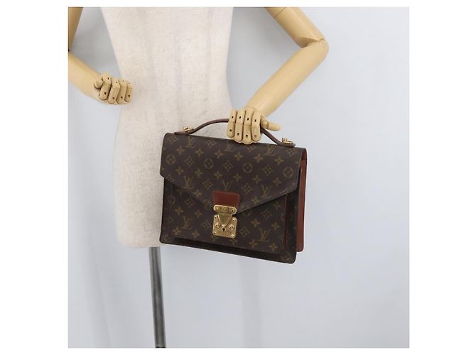 LOUIS VUITTON Borsa a Mano Monceau 28 Monogram M51185 LV Auth BA12108 Monogramma - vista 25