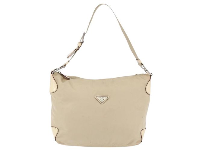 Borsa a Spalla PRADA Nylon Beige Argento Autentica ka4019 - vista 13