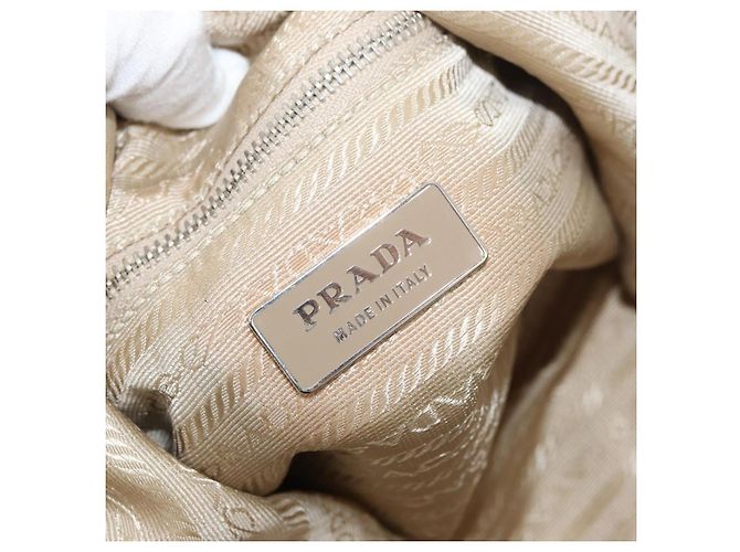 Borsa a Spalla PRADA Nylon Beige Argento Autentica ka4019 - vista 18