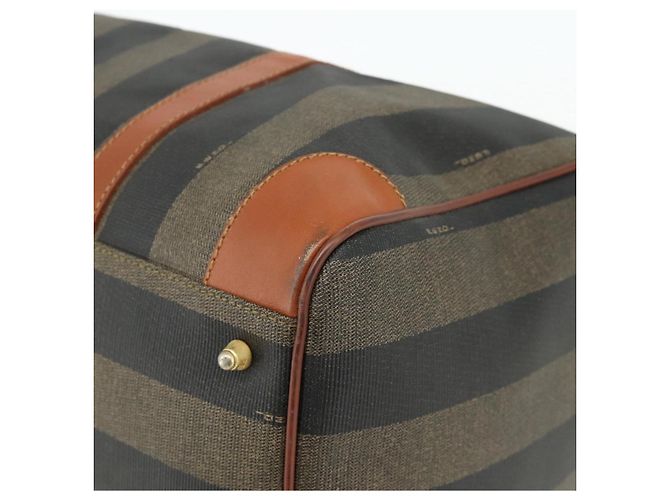 Pequin Borsa Boston in tela Pecan FENDI PVC marrone nero Auth yk20237 - vista 10