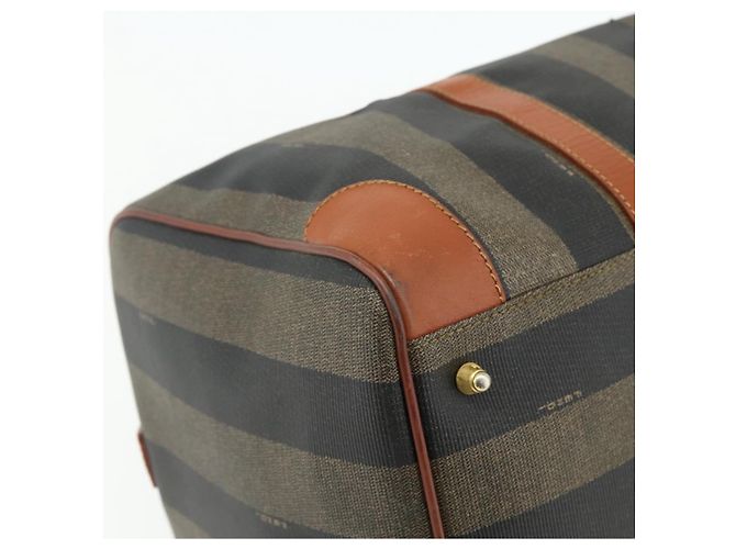 Pequin Borsa Boston in tela Pecan FENDI PVC marrone nero Auth yk20237 - vista 11